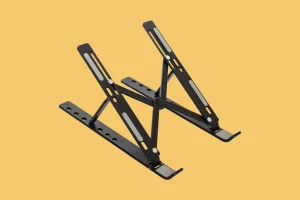 Top 10 suportes de notebook que ajudam na ergonomia e evitam dor nas costas Suporte notebook ergonômico preto ajustável para mesa e evitar dores.