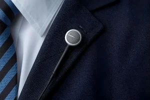 Microfone de lapela barato para gravar vídeos no celular.